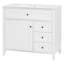 Rangement autoportant pour salle de bain 36 po avec lavabo 36 po, 3 tiroirs, tablette réglable, structure en bois d'hévéa-129513027
