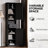 Black Tall Storage Cabinet With 2 Doors And 1 Drawer. Adjustable Shelves For Bathroom, Living Room, Entryway, Kitchen. Sufficient Room Barn 69" H, Black, Ample-1597662451