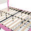 Full Size Upholstered Bed Frame With LED Lights, Upholstered Princess Bed-1643683357