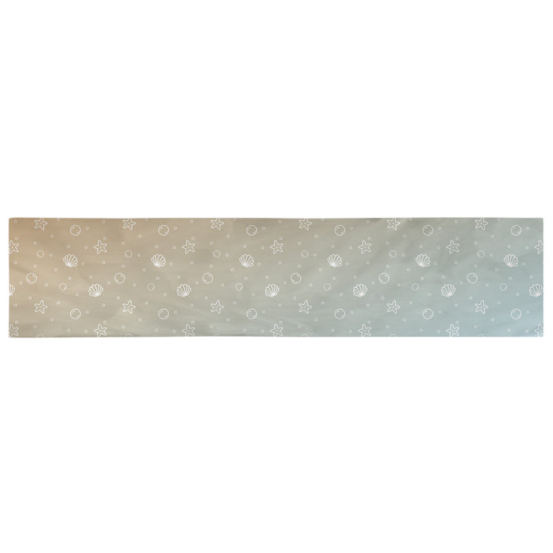 Chemin de table géométrique avicia, 72 po x 16 po, Bleu / Orange, 100 % coton