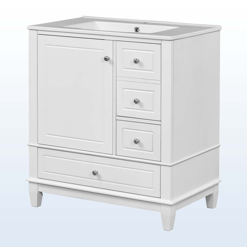 30" Bathroom Vanity with Sink, White
