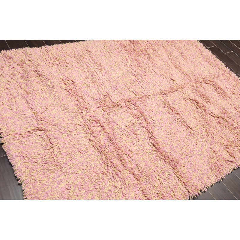 Wool Indoor Rug, Rectangle 3' x 5', Pink/Light