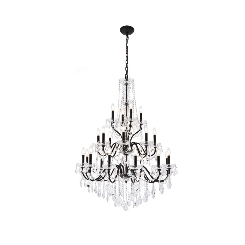 Lustre à 24 lumières de style bougie Dagmar, Coupe royale, Bronze foncé