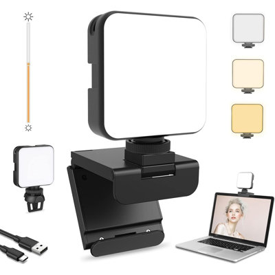 Glow Light Kit With Webcam Clip, Dimmable & Rechargeable LED Video Light For Streaming, Video Conferencing, Photography, Vlogging - Built-In Battery,