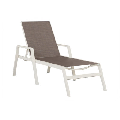 Vida Outdoor Aluminum Chaise Lounge With Sling Fabric