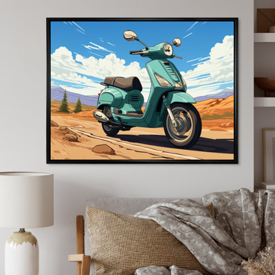 " Scooter Retro In Desert Landscape "