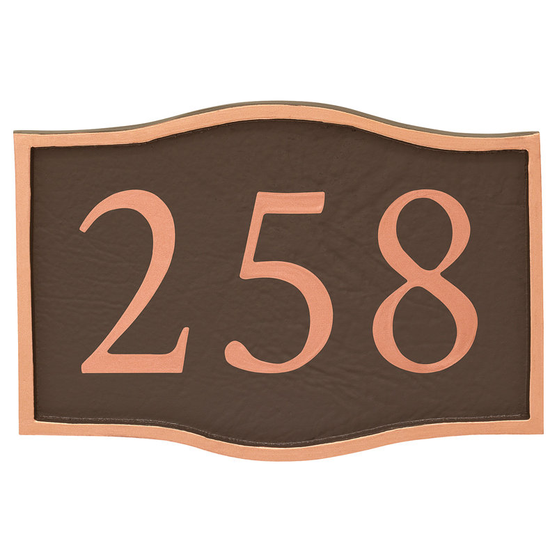 Plaque d'adresse murale 1 ligne Serif, Cuivre, Cuivre