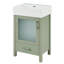 20-Inch Bathroom Cabinet With Ceramic Sink And Ample Small Compact Storage - Modern For Bathrooms Abundant Drawer Bath Areas