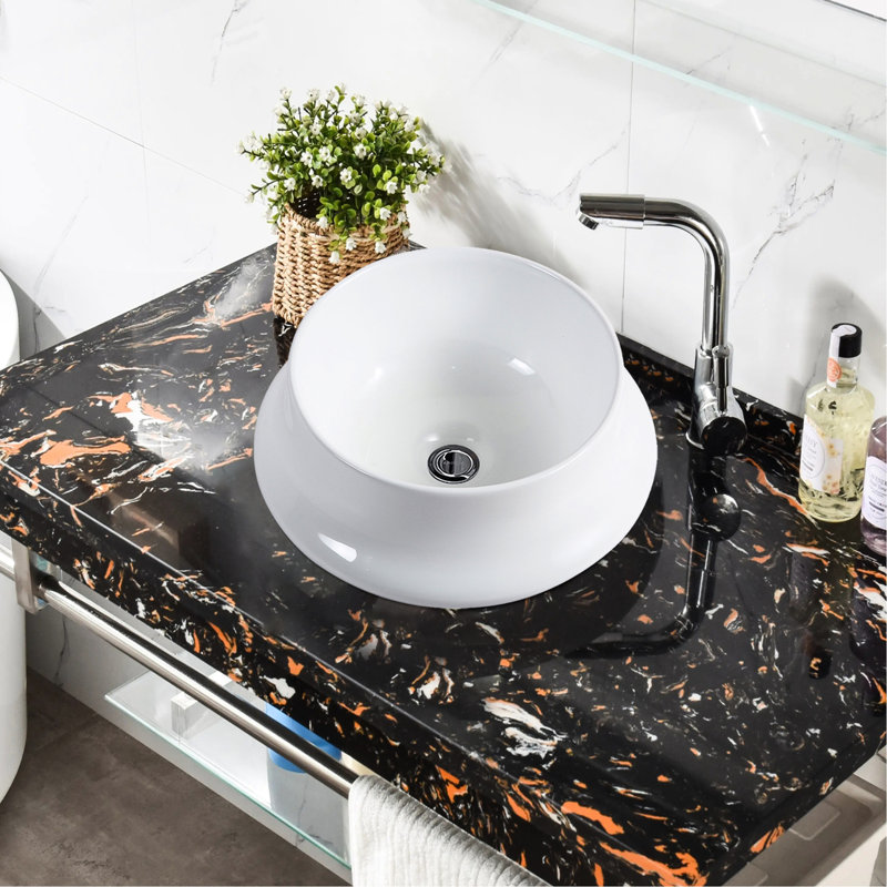 Lavabo vasque en céramique blanc