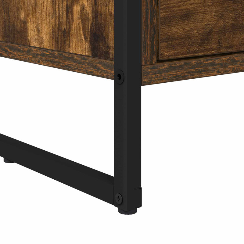 39.5cm W Manufactured Wood Bedside Table, Smoke Oak