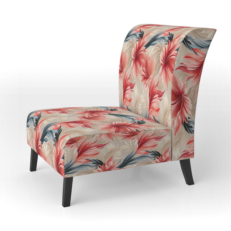 Fauteuil de chambre rembourré C, Whisper à motif tropical I