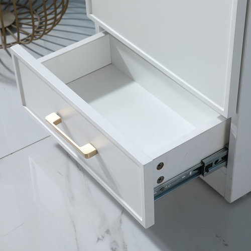 Ebern Designs Gathard 18'' White Modern Small Free-standing Single ...