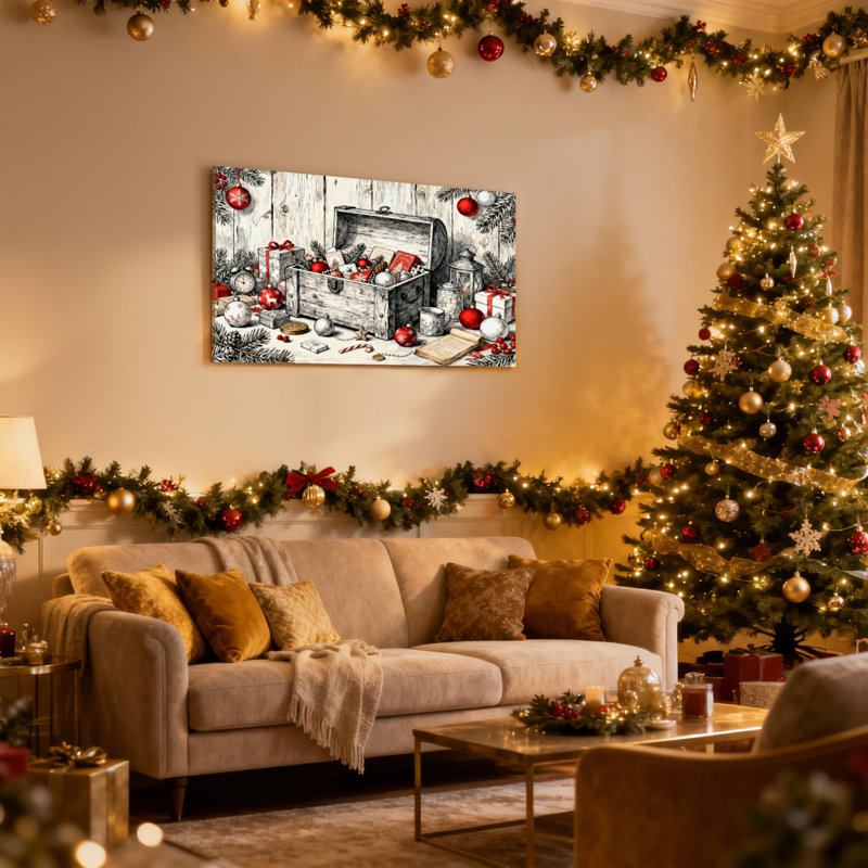 Ensemble de 3 décorations murales décoratives de Noël, H 12 po x l 18 po