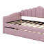 Lit de jour rembourré avec couchette, canapé-lit en velours avec ports de chargement USB, aucun sommier nécessaire, taille simple-1770151064