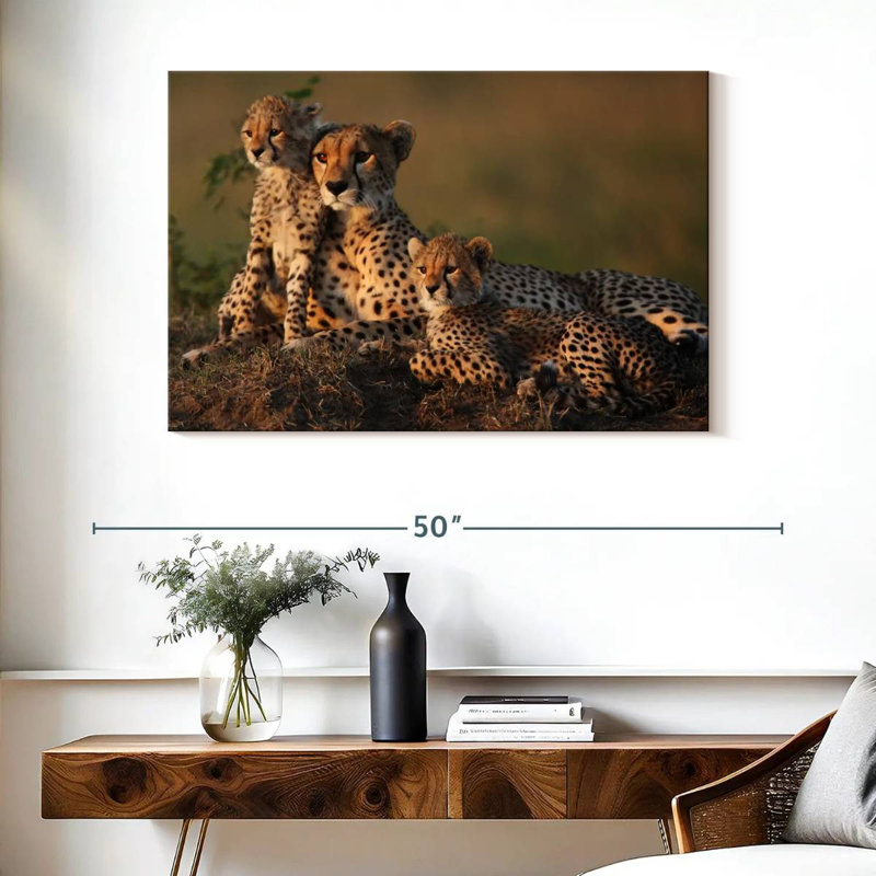 Safari guépard famille, H 26 po x l 39 po