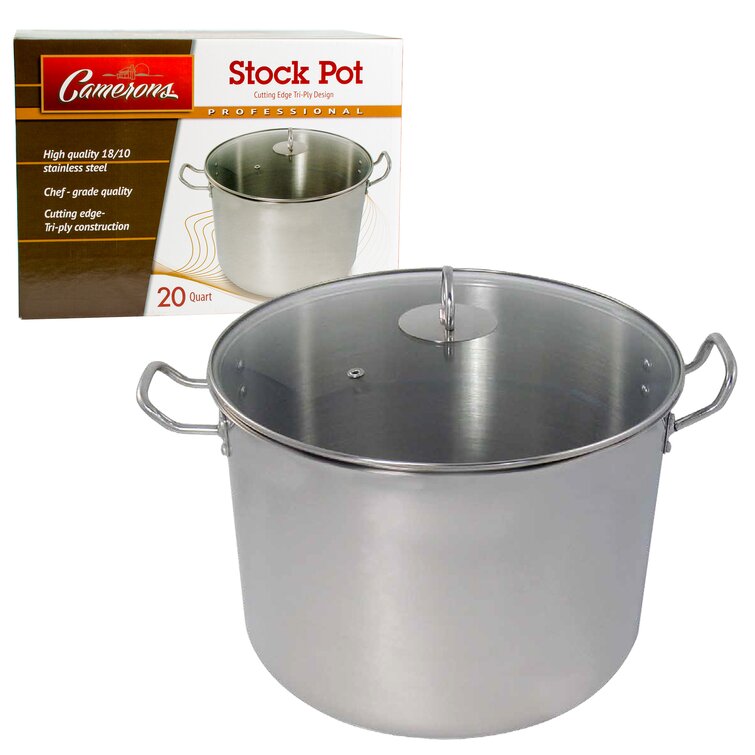  22.2Qt Commercial Grade Large Stock Pot Stainless Steel  Stockpot Stew Pot with Lid,Heavy-Duty Encapsulated Bottom Stockpot with  Stay Cool Handle, Induction Base Safe: Home & Kitchen