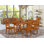 Ensemble de mobilier de salle à manger 7 pièces composé d'une table de cuisine ovale avec rallonge papillon et 6 chaises, brun selle