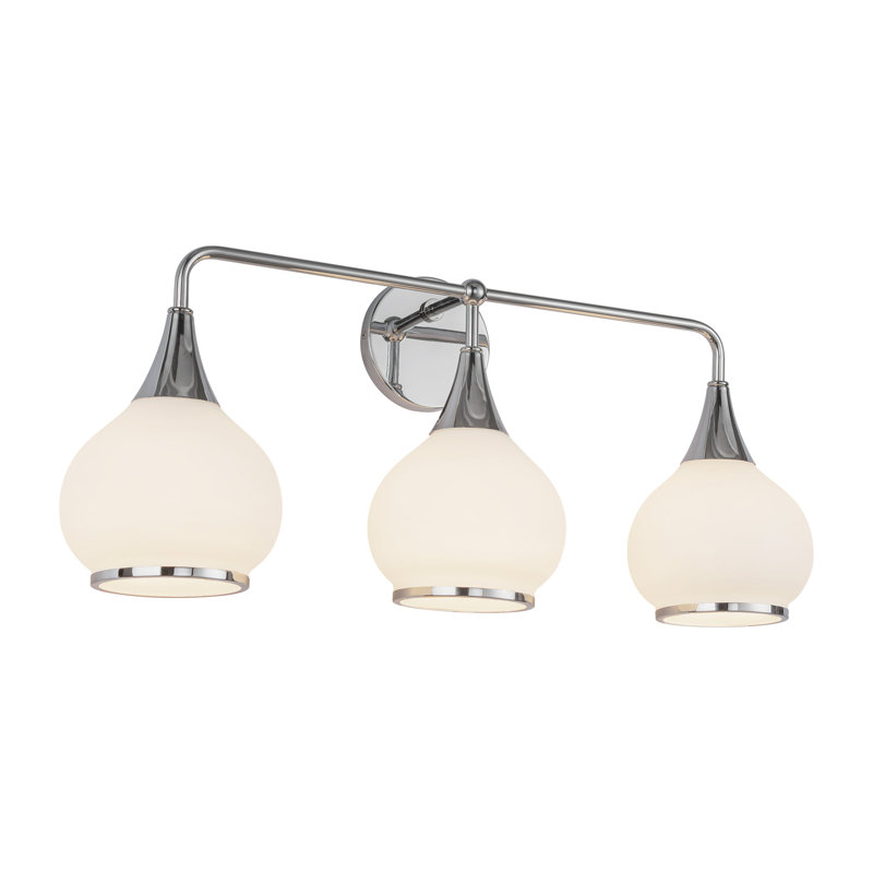 Éclairage pour meuble-lavabo Marsi, Chrome, Verre opale mat, 3
