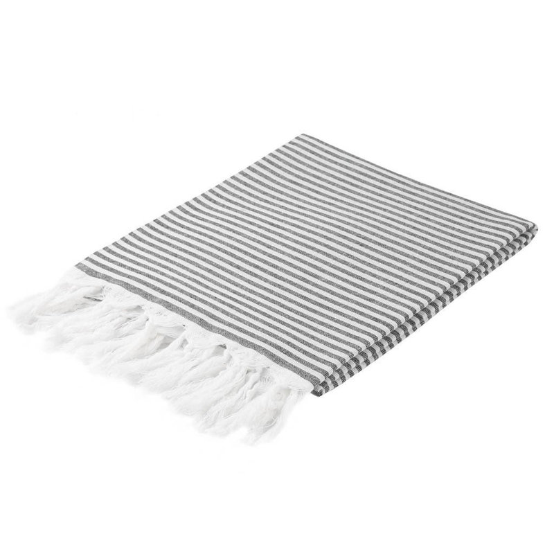 Serviette de plage Billiot en coton turc, Noir