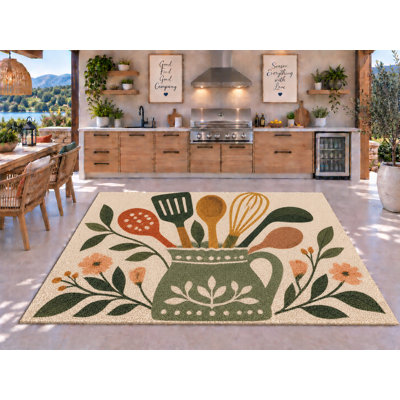 Tapis d'extérieur 5 pi x 7 pi Crock Whisk SpoonArt