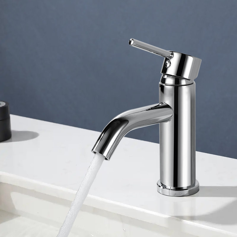 Robinet de lavabo pour salle de bain à poignée simple Topcraft, Chrome chrome