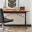Bureau multifonctionnel en bois d'orme stable 51,18 pouces