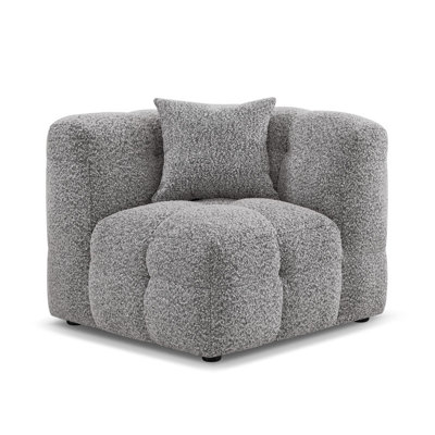Chaise de coin modulaire avec tissu Boucle et coussin