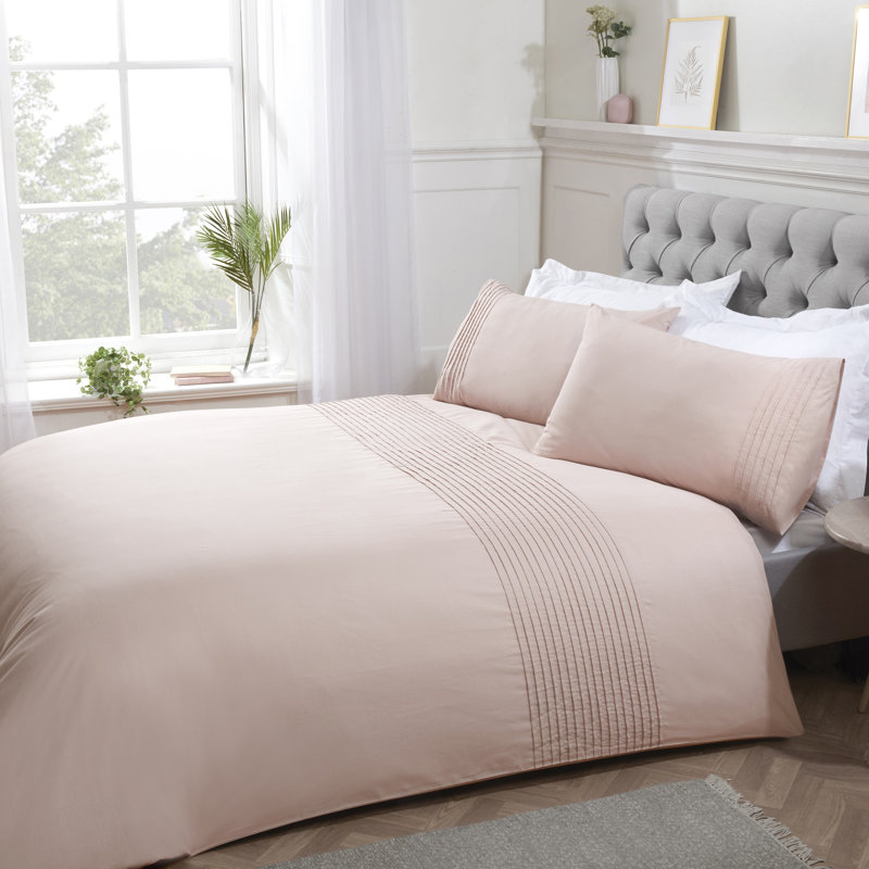 Cotton Blend Bedding, King Duvet Cover + 2 Standard Pillowcases, Pink