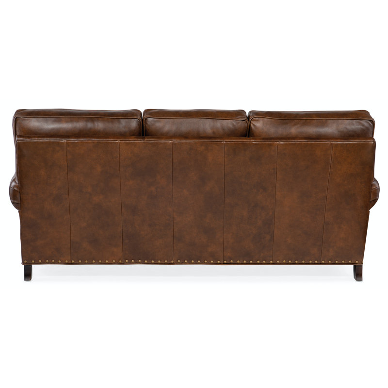 Carrado 87.5" Rolled Arm Sofa, Alpine Cloudy Genuine Leather
