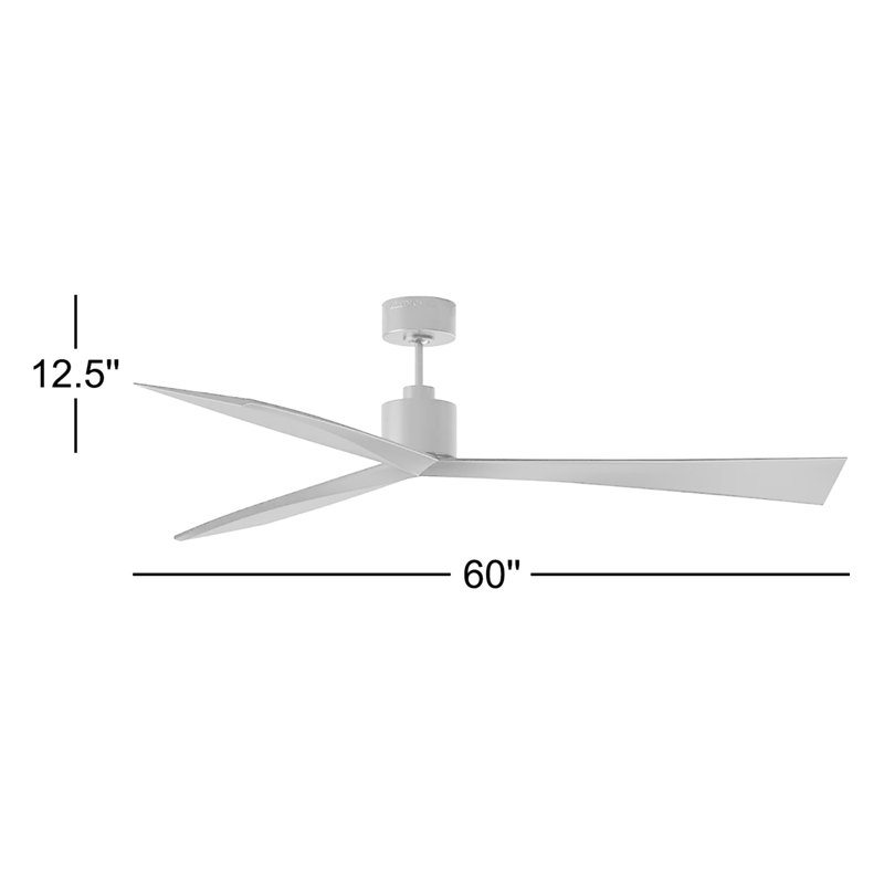 Adler Downrod Ceiling Fan, Matte White, 60"