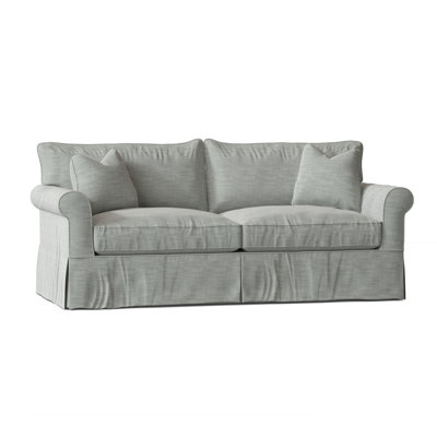 Amari 84" Rolled Arm Slipcovered Sleeper Sofa with Reversible Cushions