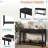 Modern Console Table With Striped Design, 2 Drawers And 2-tier Design-902743295