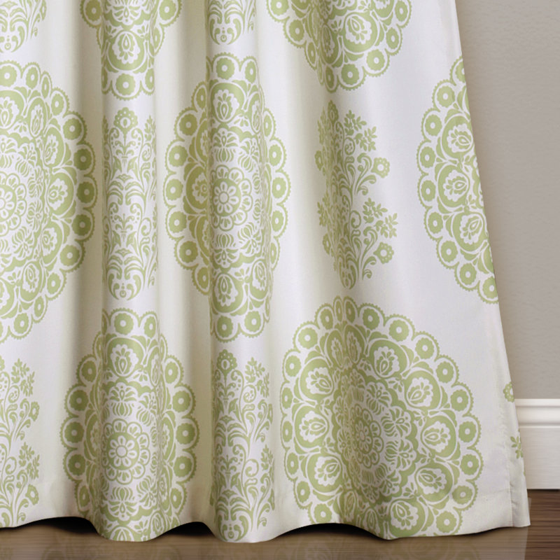 Lush Decor Evelyn Medallion Room Darkening Curtain Panels Pair Drapes (Set of 2), Navy, 52"W x 84"L