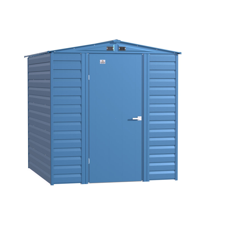 6 ft. x 7 ft. Blue Grey Galvanized Steel Storage Shed