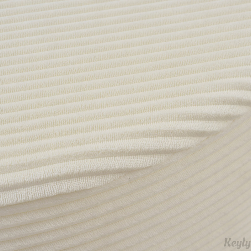 Ensemble de 2 poufs cylindriques rembourrés, Beige, Beige