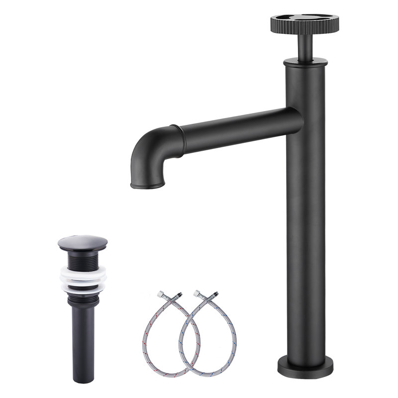 Single-handle Bathroom Faucet with Drain Assembly, Matte Black