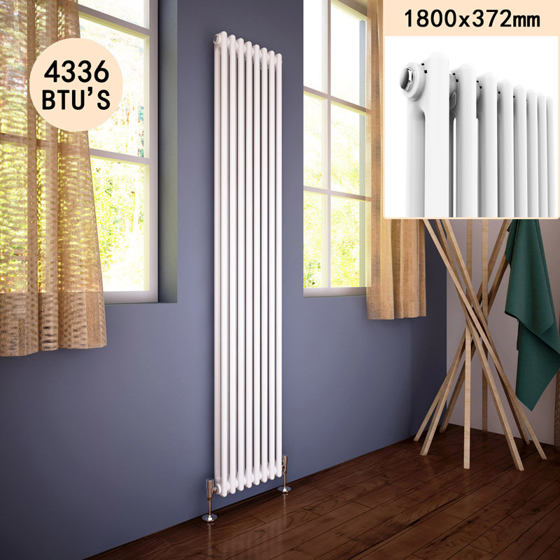 Jazlyn Vertical Traditional Colosseum Radiator, 180cm H x 37.2cm W x 7 cm D