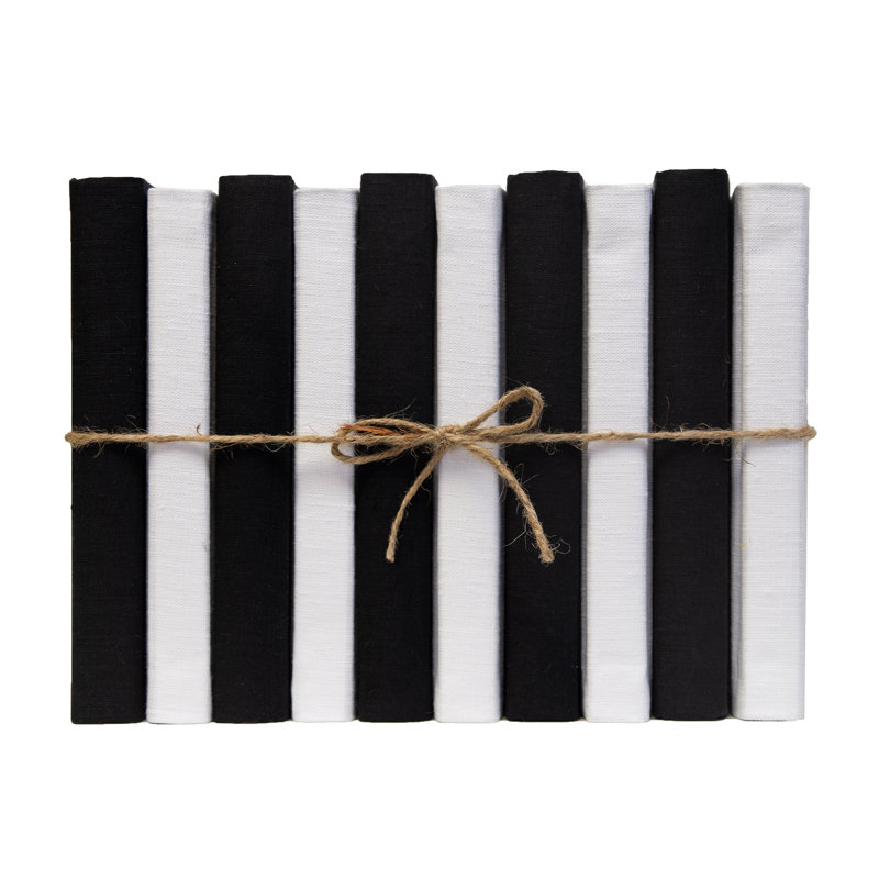 Livres décoratifs - Ensemble de livres en lin pour piano - 1 pied de livres noirs