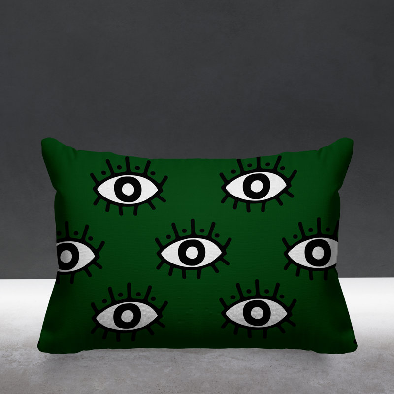 Coussin intérieur / extérieur Ankara Evil Eye, Vert