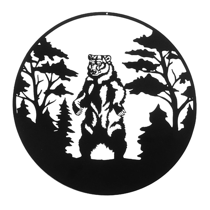 Ours debout en métal noir