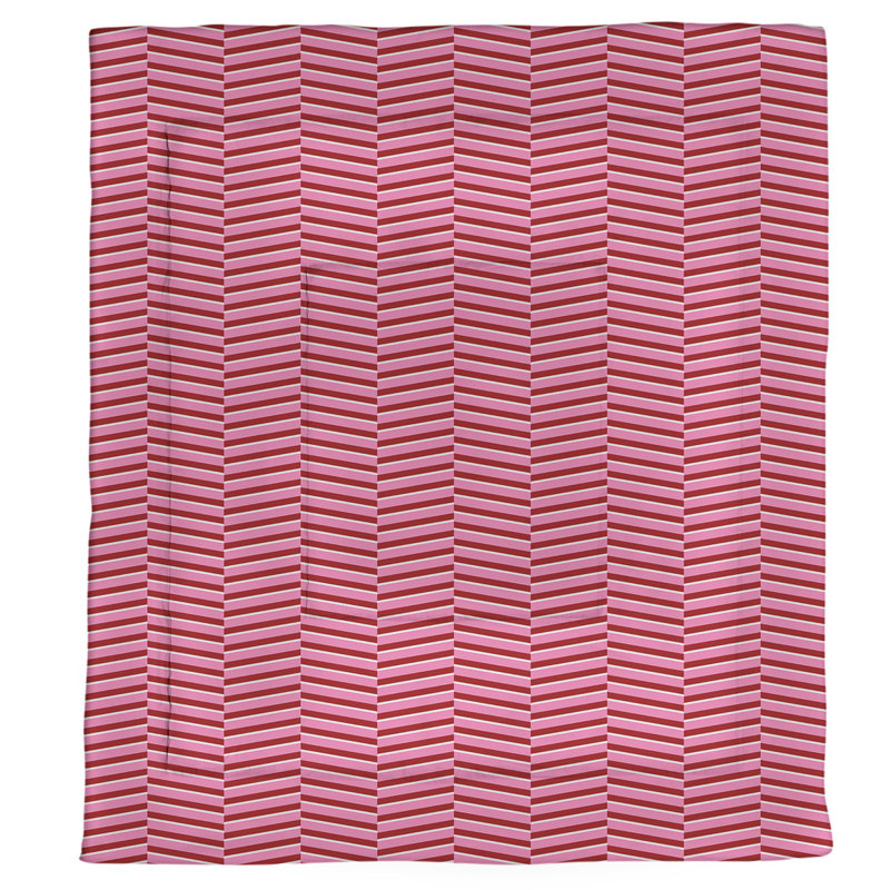 Modern & Contemporary Polyester Baffle Box Stitch Comforter, Twin XL Comforter, Pink/Red