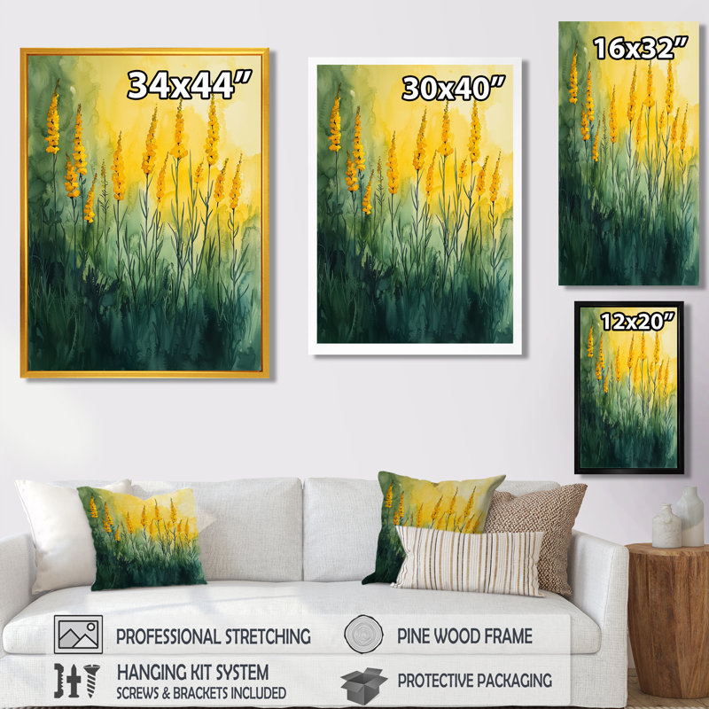 Nabors - art mural floral, H 32 po x l 24 po, Reproduction encadrée d'une seule photo, Doré
