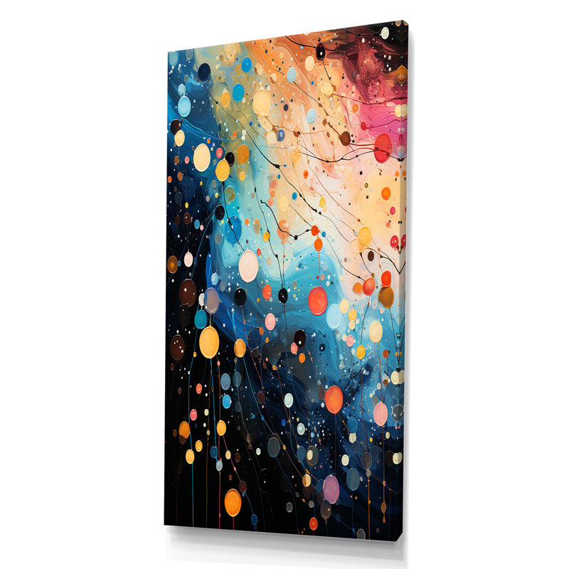 Rose et bleu néon Pop Art IV - art mural Pop Art, Toile tendue, H 60 po x l 28 po x P 1,5 po
