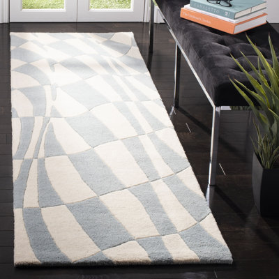 Amier Hand Tufted Wool And Viscose Geometric Rug