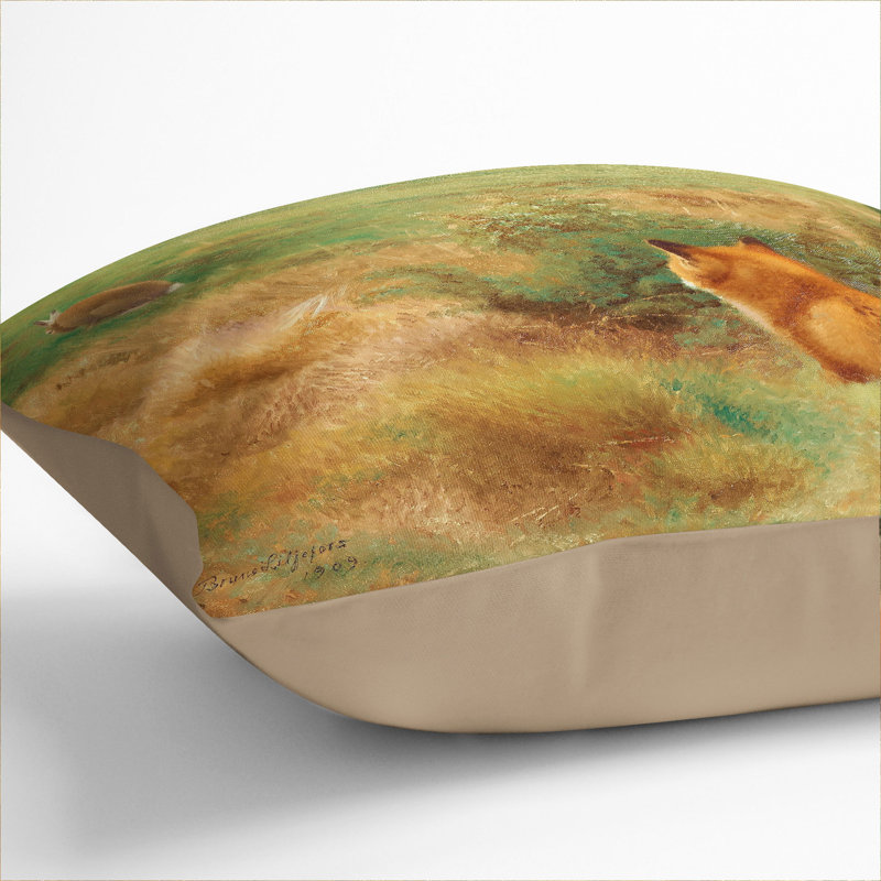 Fox Stalking a Brown Hare Scatter Cushion, Stone, 40cm H x 40cm W x 15cm D