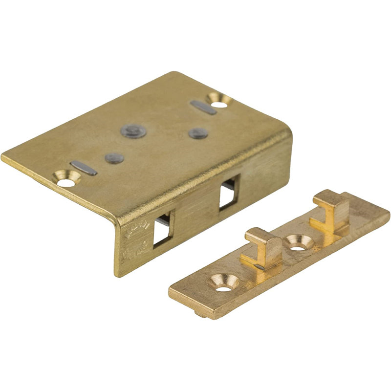 Small Brass Half Mortise Chest or Box Lock with Skeleton Key