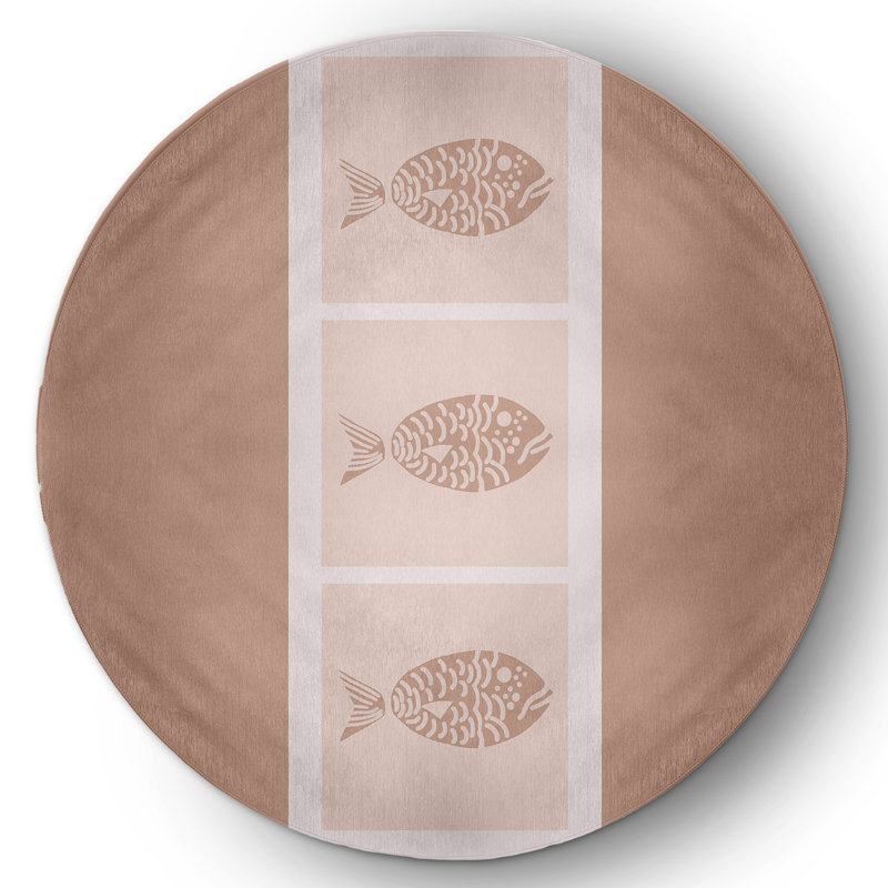 Tapis mauve intérieur / extérieur tissé à plat Marcotta, Rond 5 pi
