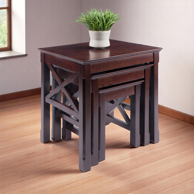 Julian Cappuccino 3-Piece Nesting Table Set