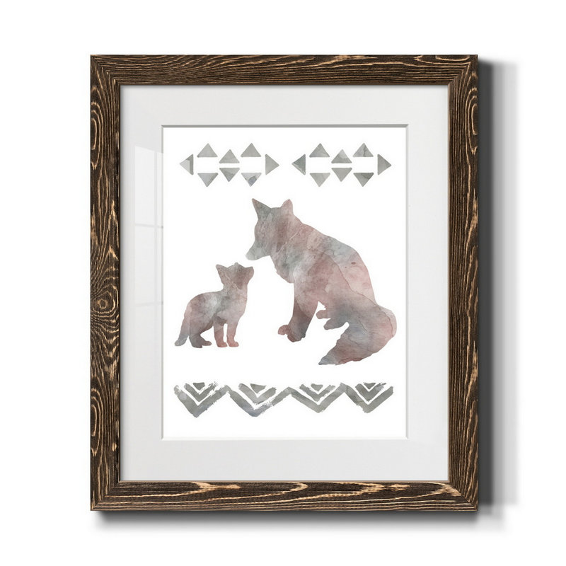 Little Lady Den Foxes - Reproduction d'art sur papier encadrée, H 20 po x l 17 po x P 1 po, Noyer