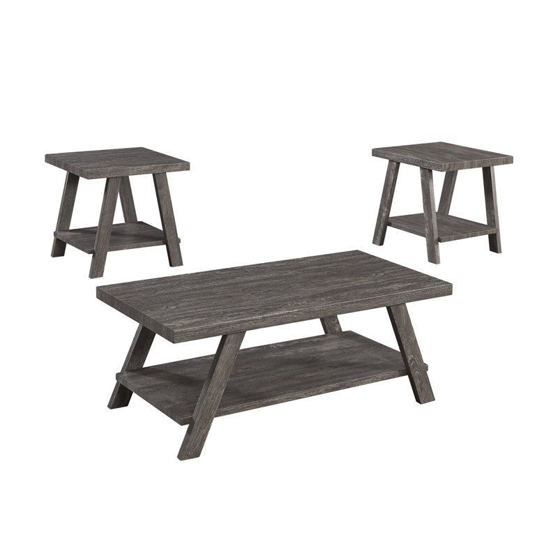 Ensemble de 3 tables basses et 2 tables de bout